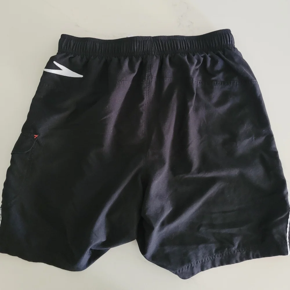 Men's XL Speedo Black, White and Red Swim Trunks. NWOT - Picture 5 of 5